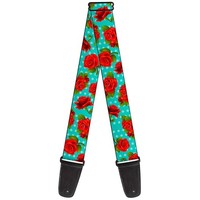 Guitar Strap - Red Roses/Polka Dots Turquoise (Us Import) ACC NEU