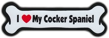 Dog Bone Magnet: I LOVE MY COCKER SPANIEL  Dogs Doggy Puppy  Car Automobile