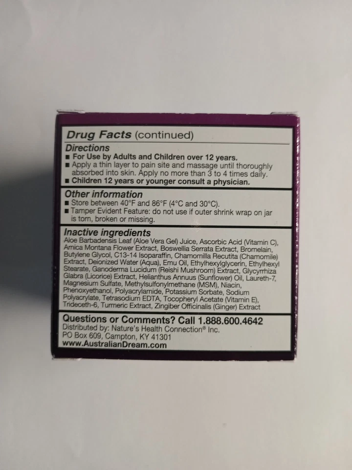 Crema para dolor de espalda Australian Dream 4 oz Foto 3 de 4