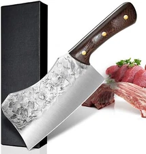Heavy Duty Hand Forged Butcher Knife Meat Cleaver Bone Cutting Knife Chef Knife