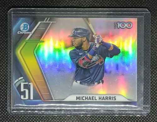 Michael Harris 2022 Bowman Chrome Top 100 BTP-51 Atlanta Braves