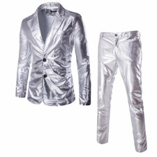 2024 New jacket pants Men's Set Stage Show Shiny Clothes Hot