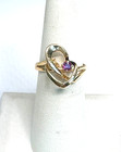 RETRO 14K YELLOW GOLD AND PINK TOPAZ RING SIZE 7