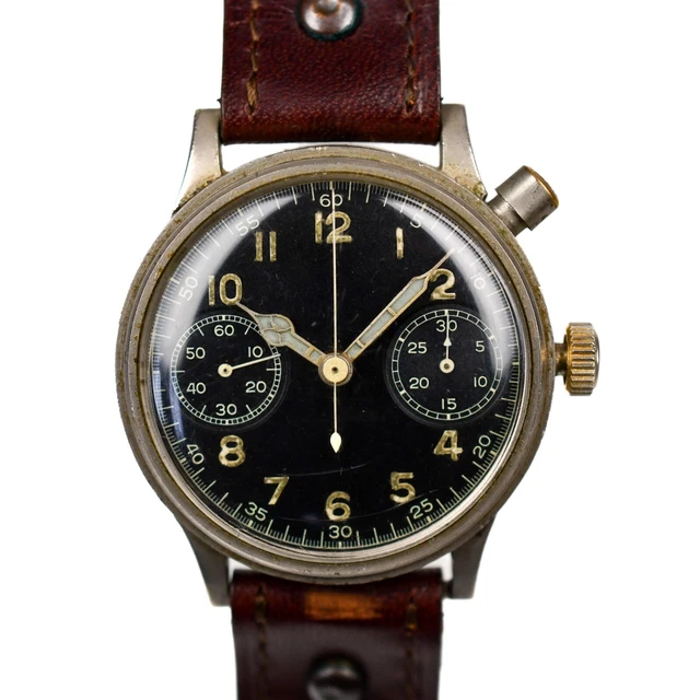 Hanhart WW2 Vintage Flyback Eindrucker Chronograph Monopusher 40mm Caliber 40