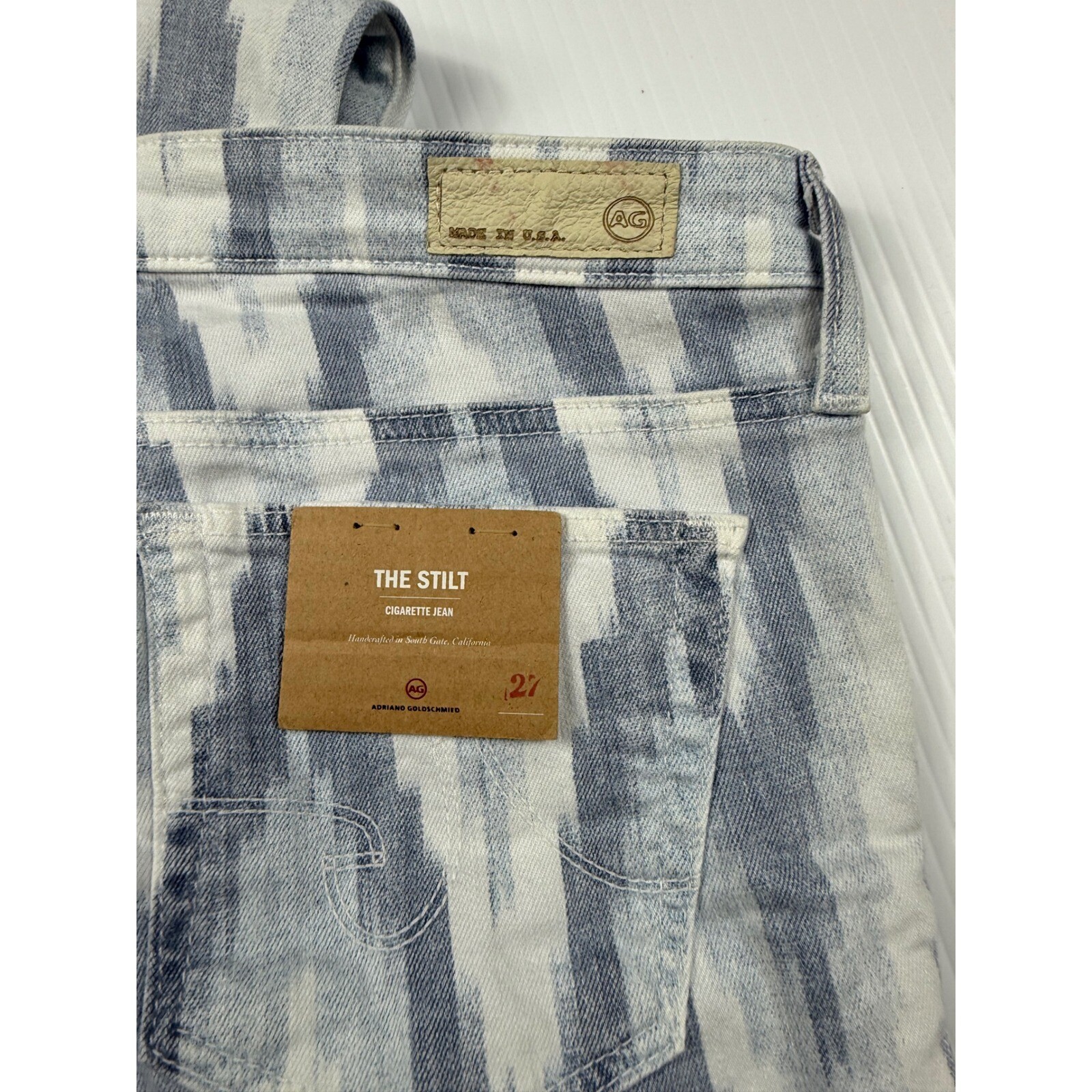 AG Adriano Goldschmied The Stilt Zig Zag Print Jeans Denim Pants Size 27R thumbnail 6