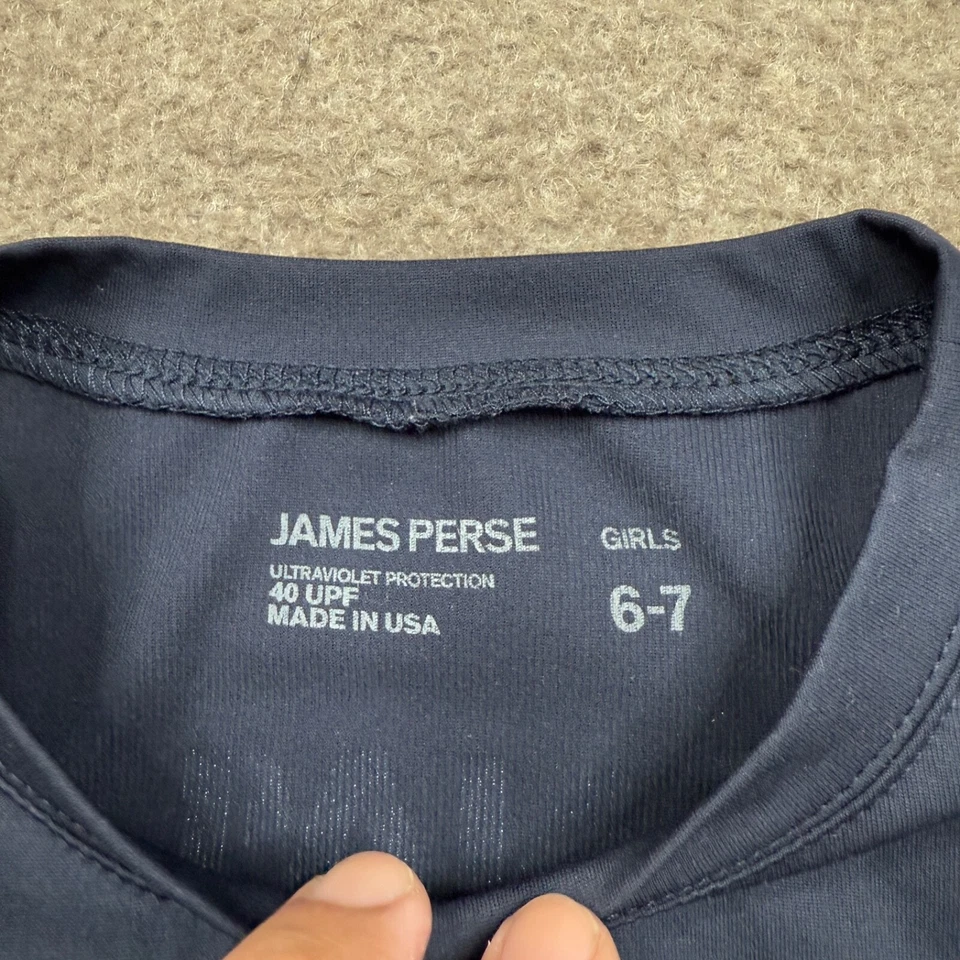 James Perse Shirt Girl's Size M 6 - 7 Years Blue Long Sleeve Activewear Pullover - Image 2 of 4