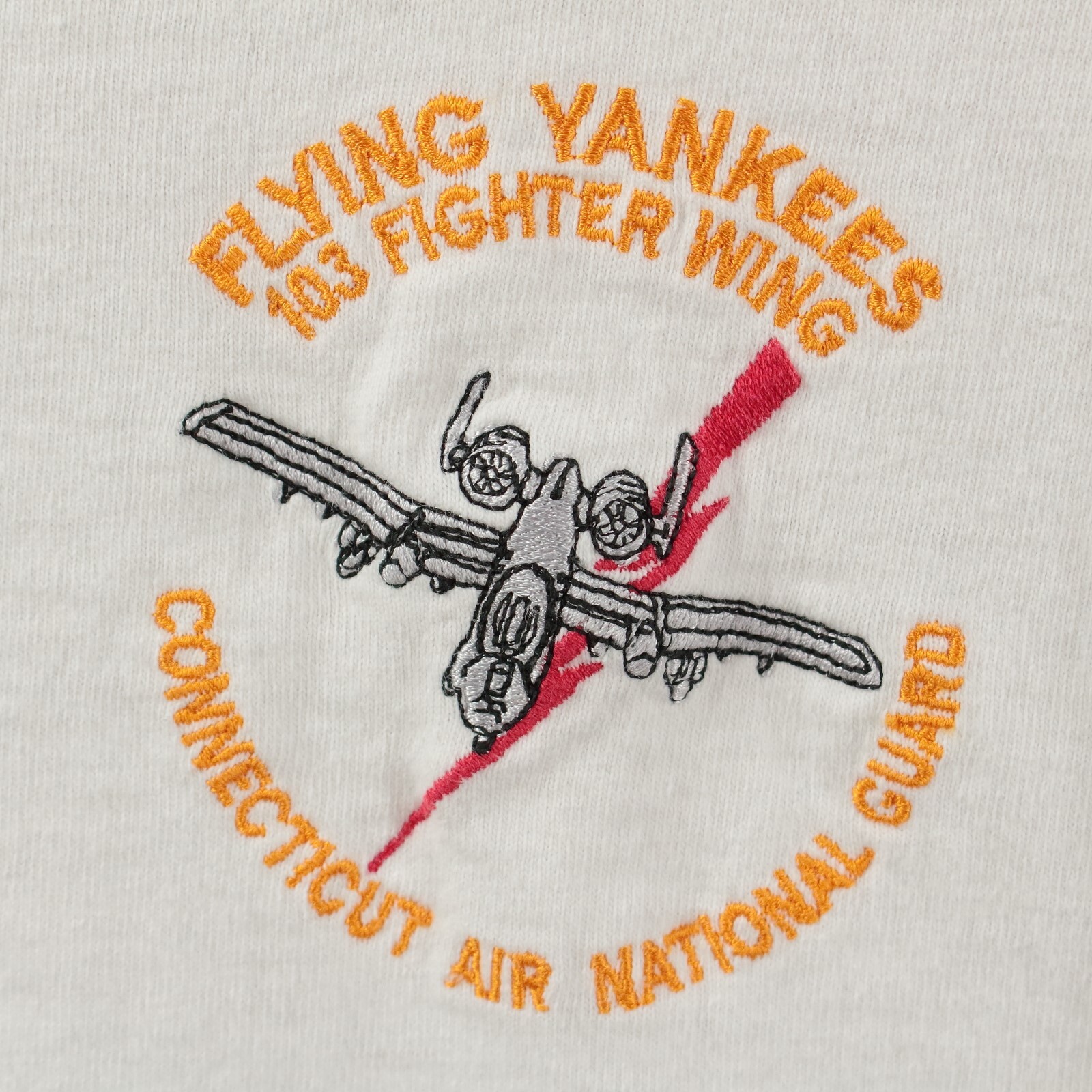 90s Vintage USA Single Stitch Flying Yankees 103 Fighter Jet T-Shirt Medium