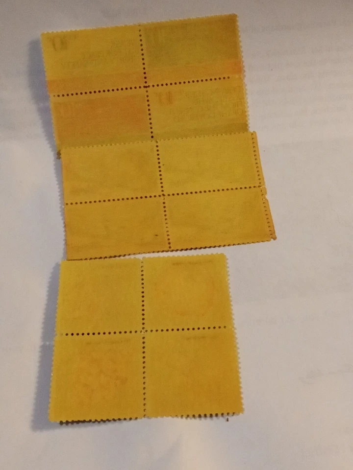 MINT NH OG THREE 10 CENT STAMP BLOCKS CV 6.25 - Image 2 of 2