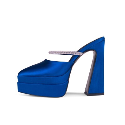 Sandalo Donna tacchi alti mule sabot scarpe da cerimonia in raso