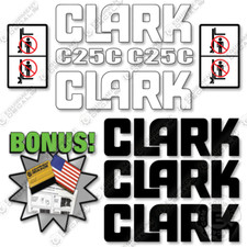 Fits Clark C25c Decal Kit Forklift - 7 Year Outdoor 3m Vinyl