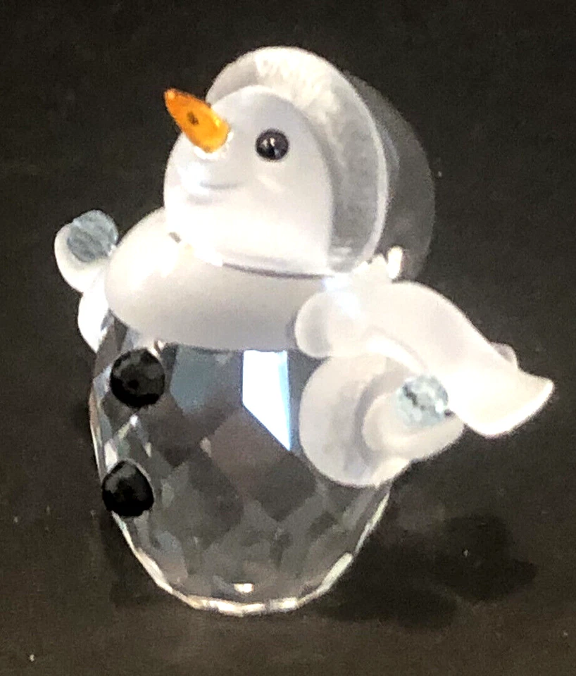 RARE VINTAGE SWAROVSKI CRYSTAL FROSTED LITTLE SNOWMAN 74745NR000607 ORIGINAL BOX - Image 3 of 4