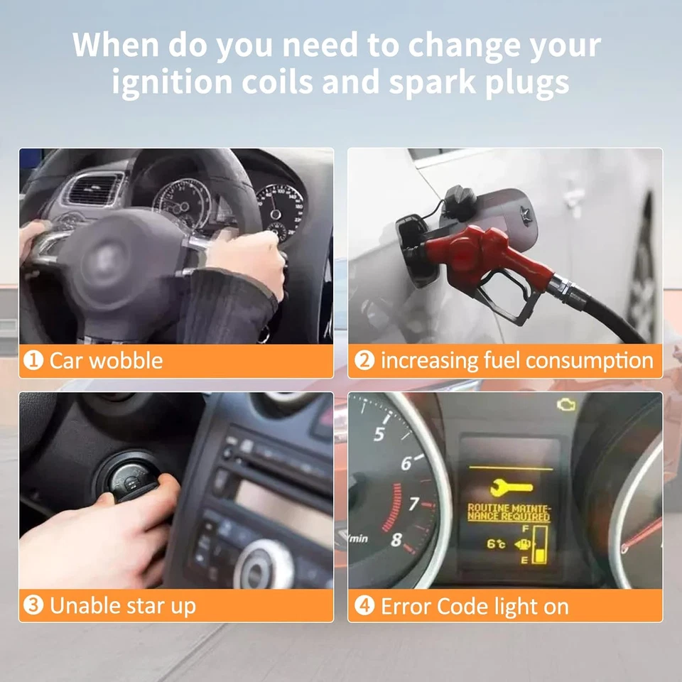 2X Ignition Coil + Spark Plug Wires OEM For Ford F150 F250 Lincoln Mercury FD487 Foto 4 de 4