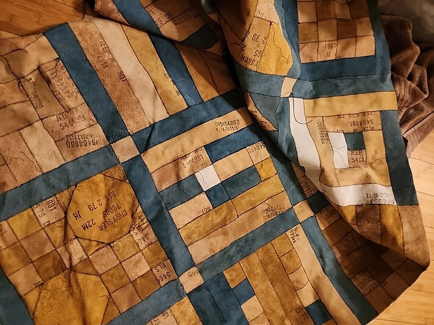 Unique Large Leather Colorful Patchwork Poncho Se… - image 14