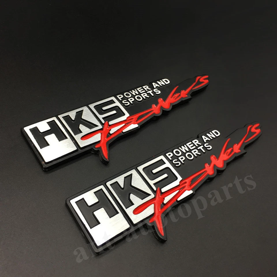 2x HKS Power Sports Car Trunk Tailgate Rear Emblem Badge Decal Sticker JDM - Image 2 of 4