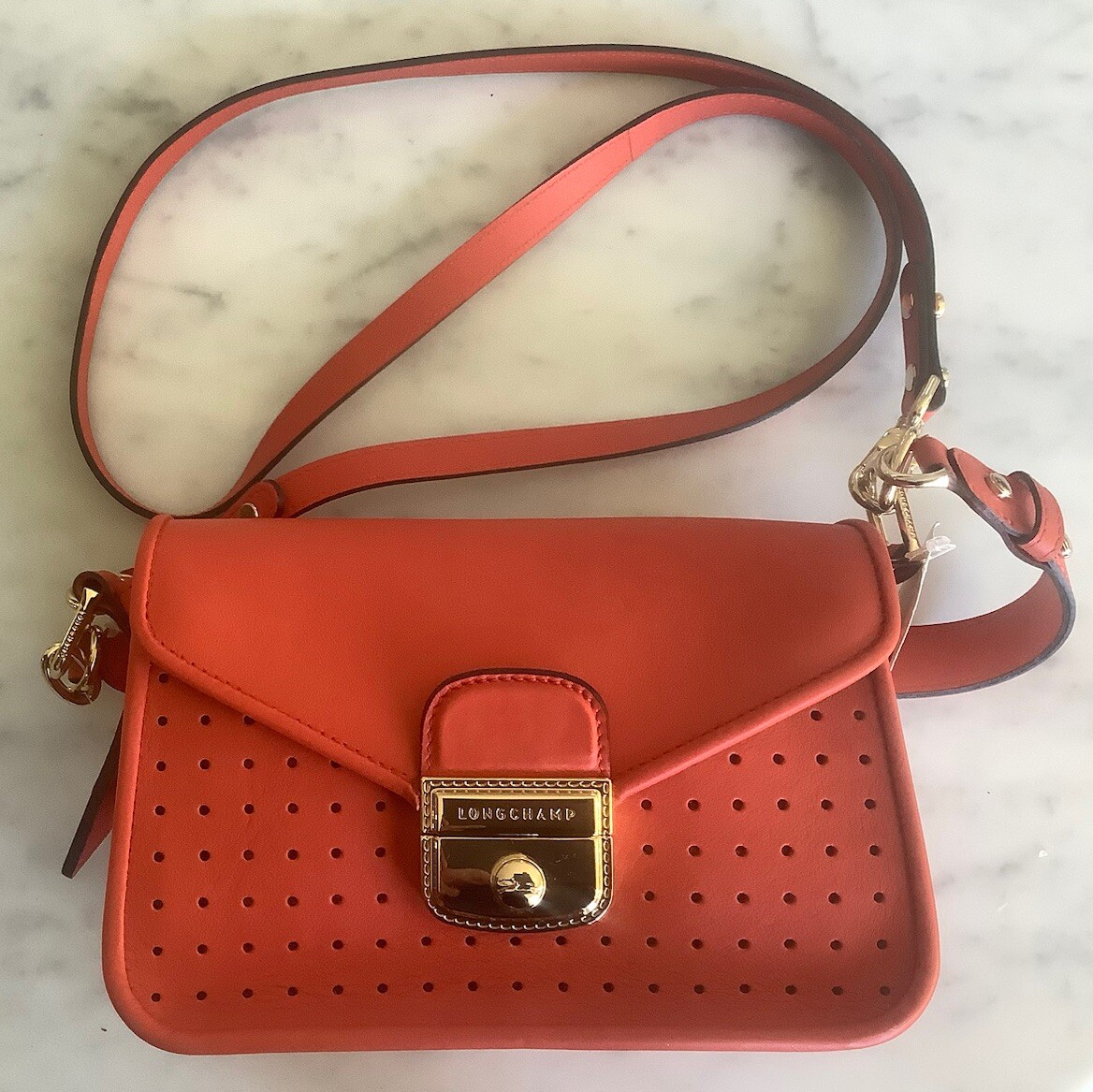 Longchamp Mademoiselle Small Shoulder/Crossbody Bag - Orange