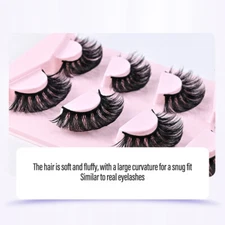 4 Pairs Curl False Eyelash Set Fluffy Eye Lashes D-Curl Extension Cluster Lashes
