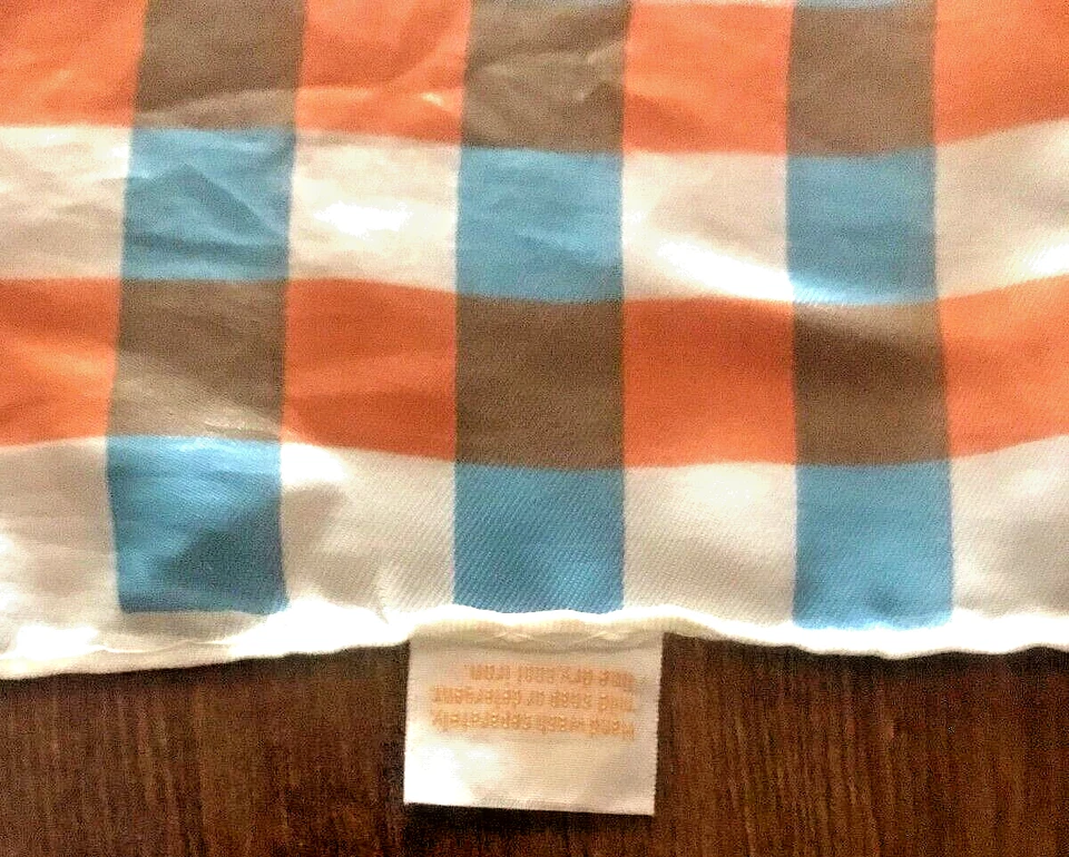 Vtg Glentex Scarf Mod 64-74 Plaid Combo White Green Turquoise Blue Purple EXC - Image 3 of 4