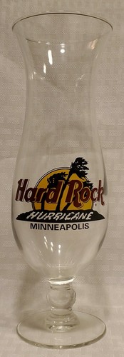 ⭐ Hard Rock Cafe Hurricane Glass HRC Logo with Palm Trees - Set 10 - Picture 2 of 11