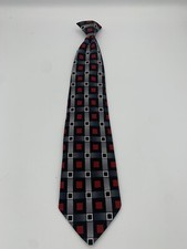 Vintage Puritan Clip on Neck Tie Mens Red, Black Grey FREE SHIPPING 