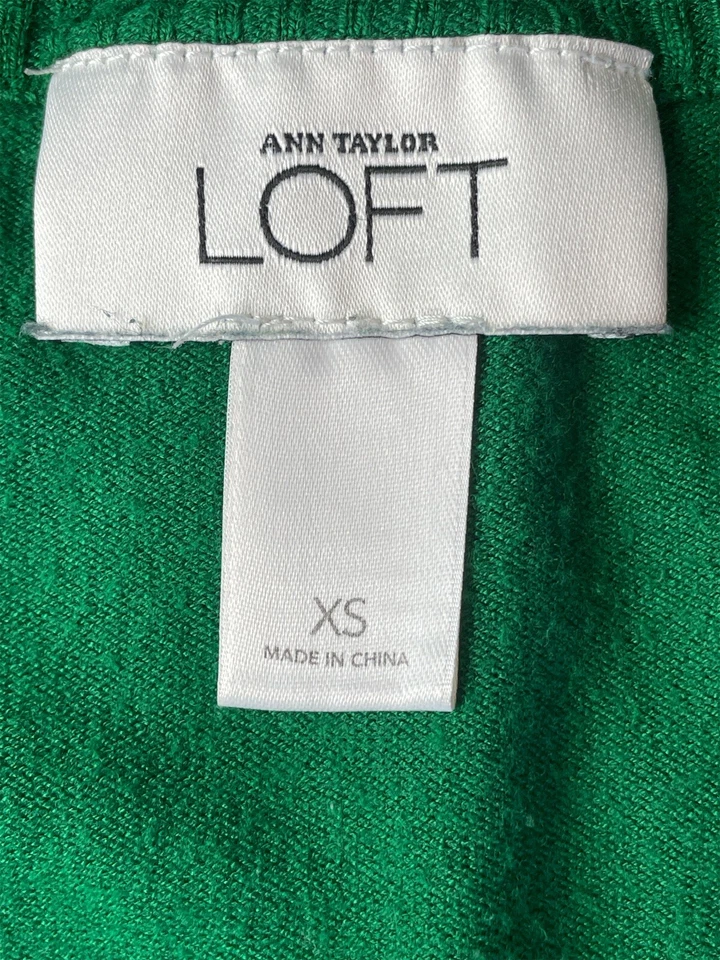 Suéter Ann Taylor Loft Empire Babydoll Cintura 3/4 Manga Peplum Mujeres XS Vacaciones Foto 3 de 4