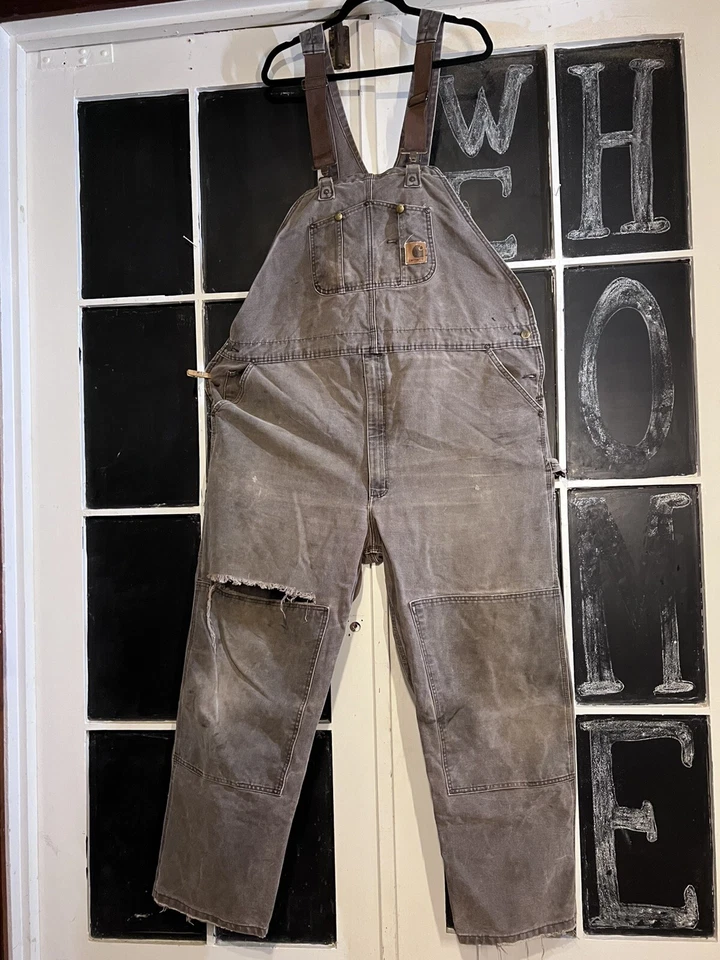 Vintage 2006 Carhartt Overalls Model 14806 Size 50x32 Patina! - Image 3 of 4