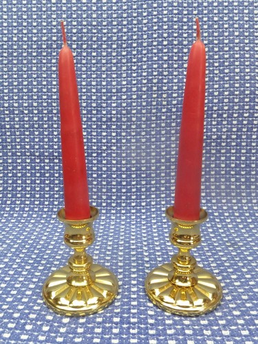 Baldwin Cast Brass Candle Holders 3" Tall with Base 2-3\4" Diameter - Picture 2 of 7
