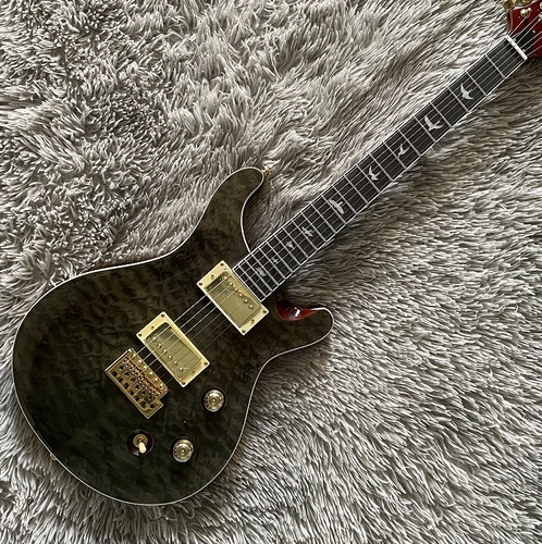 SE Gray Quilted Maple Top Electric Guitar Bird Inlay Gold Hardware Tremolo Bridg