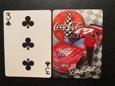 Swap Playing Card   NASCAR  COCA COLA   DALE EARNHARDT  Three of Clubs 2004