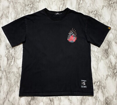 Tiny Spark Mens T Shirt Size L Black Short Sleeve Graphic Hip Hop Snake Ghost