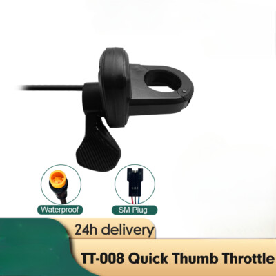 12V-72V Thumb Throttle with 3 Pin SM Waterproof Connector Be Used on Thr Right
