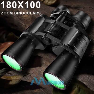 Low Light Optics 180x100 Military Zoom Powerful Binoculars Hunting Telescope+Bag