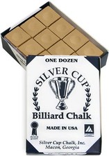 Silver Cup/ Championship Billiard Chalk - ONE Dozen Brown 