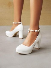 Woman Round Toe Big Size Men's Heels Crossdresser Strap Drag Queen Shoes 40-47