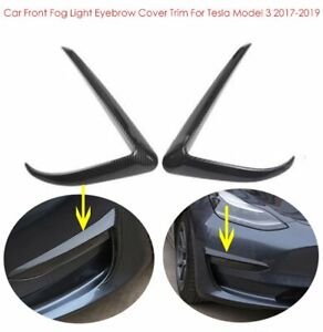 Carbon Nebelscheinwerfer Augenbrauen Abdeckung Trim Fur Tesla Model 3 2017 2019 Ebay