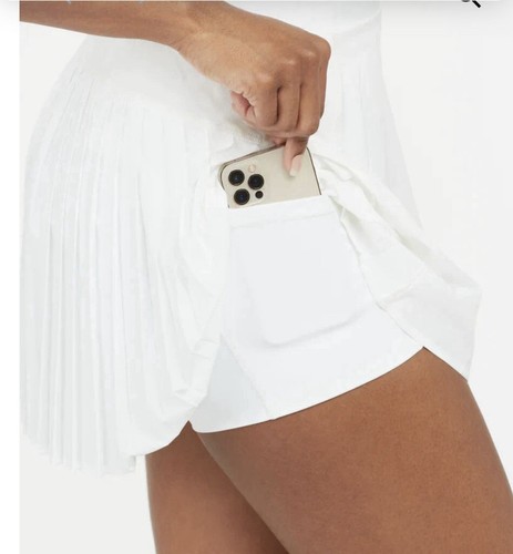 Spanx Women’s Get Moving Pleated Skort Skirt Shorts White Size L/G New - Picture 12 of 17