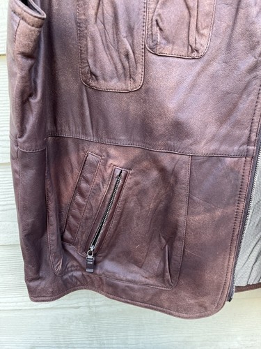 The Original Mc Neal Vintage Brown Leather Biker Vest Men’s Size 50 (EU 60) NEW - Picture 7 of 13