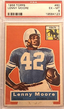 1956 TOPPS #60 LENNY MOORE PSA EX-MT 6 HOF RC ROOKIE