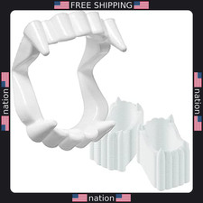 12-Pack Halloween White Fangs - Funny Costume Teeth for Dress-Up Play
