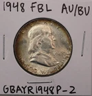 1948 Franklin Half Dollar AU/BU FBL