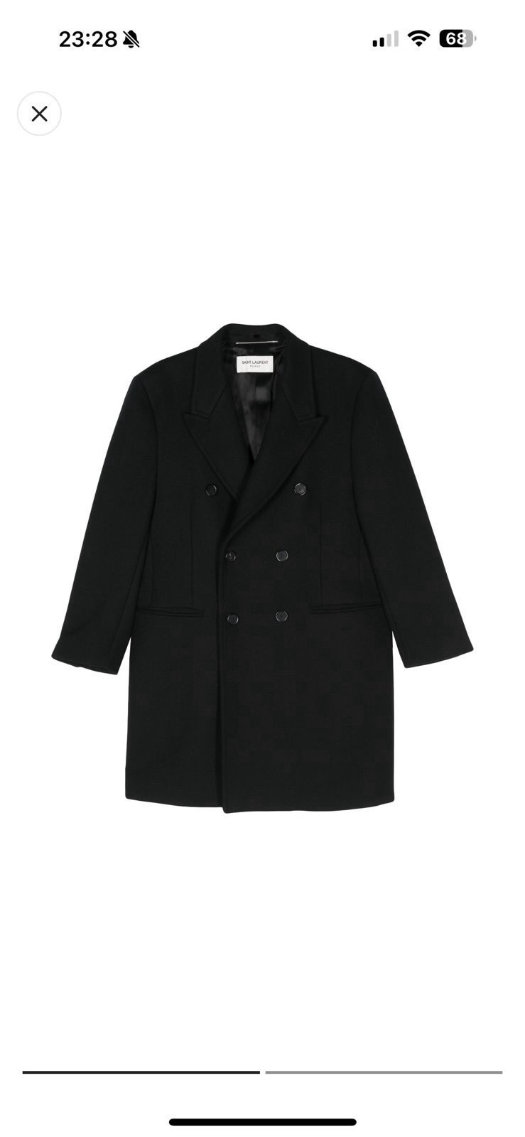 Cappotto blazer nero Saint Laurent taglia 50 prezzo di listino £ 2845