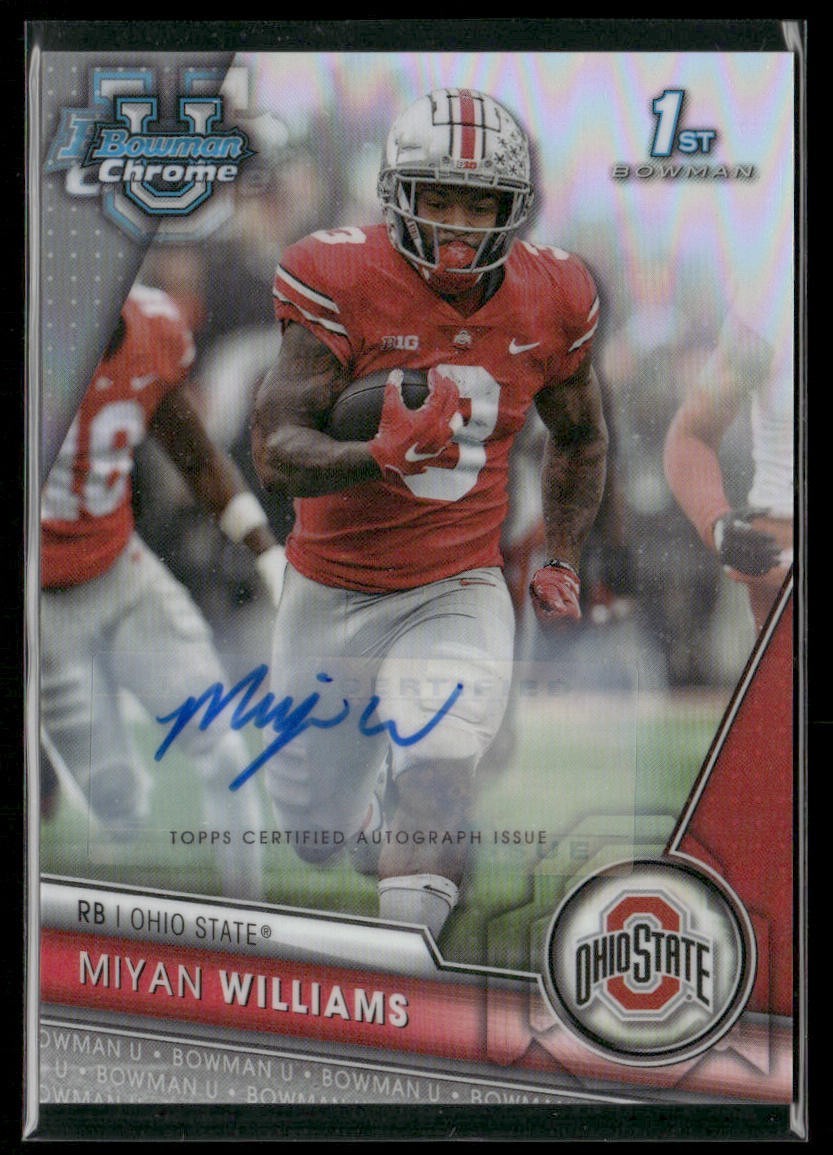 2023 Bowman Chrome U Refractor Auto /499 - Miyan Williams - Ohio State 1st!