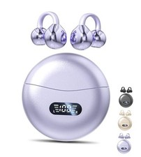 Clip on Earbuds,Open Ear Earbuds Wireless Bluetooth 5.4, Lightweight Purple