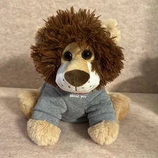 LION PLUSH Wild About You Gray Sweatshirt Stuffed Animal Plush Toy 11”