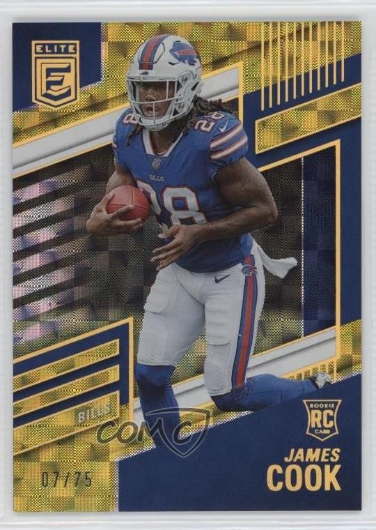 2022 Panini Donruss Elite Rookies Yellow 7/75 James Cook #116 Rookie RC 1q7