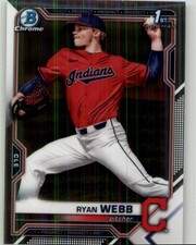 2021 Bowman Draft Ryan Webb Chrome #BDC-57 Cleveland Indians