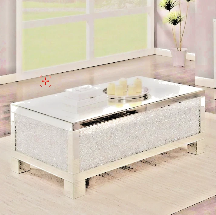 “Stylish mirrored glam Coffee table with glitter sides” (Read Description) - Image 4 of 4