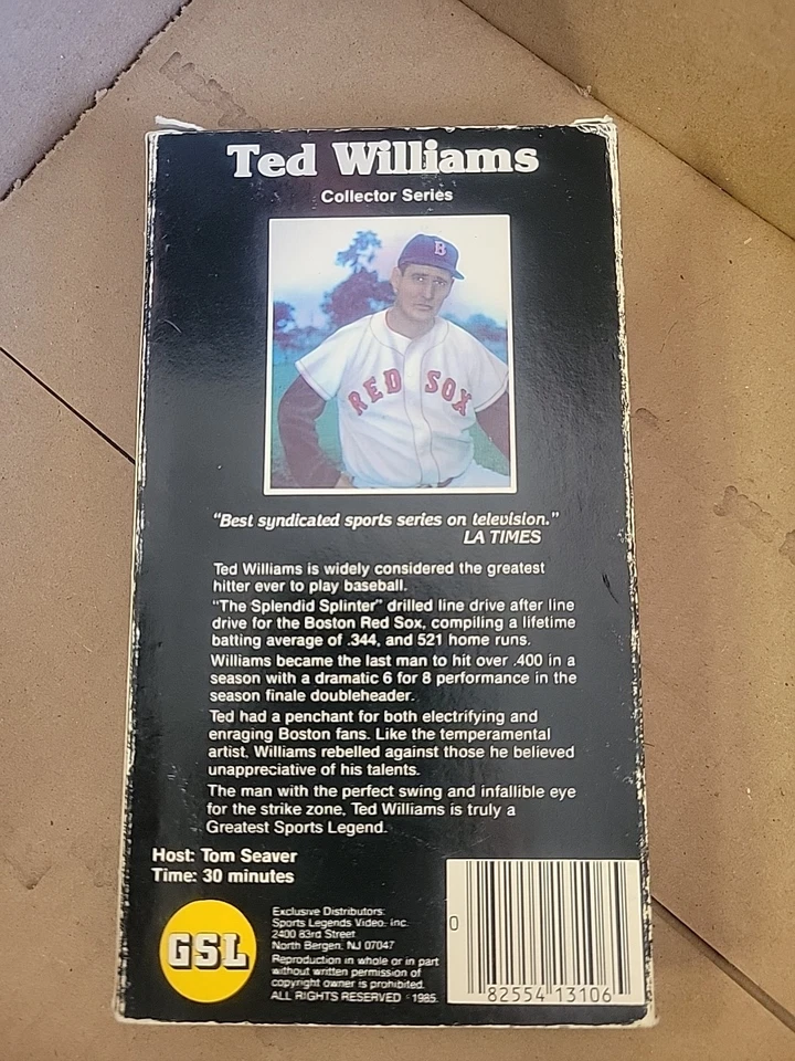 Ted Williams Greatest Sports Legends VHS 1985 Collector Series Host Tom Seaver - Image 2 of 3