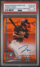 2022 Bowman Heritage James wood Auto /25 Bookend PSA 10