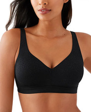 New 70 Wacoal 852345 Inside Job Wireless Full Coverage Bra Black Sz 34DD