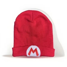 Super Mario Hat Cap Beanie Red CultureFly One Size Acrylic Gamer Nintendo 2017